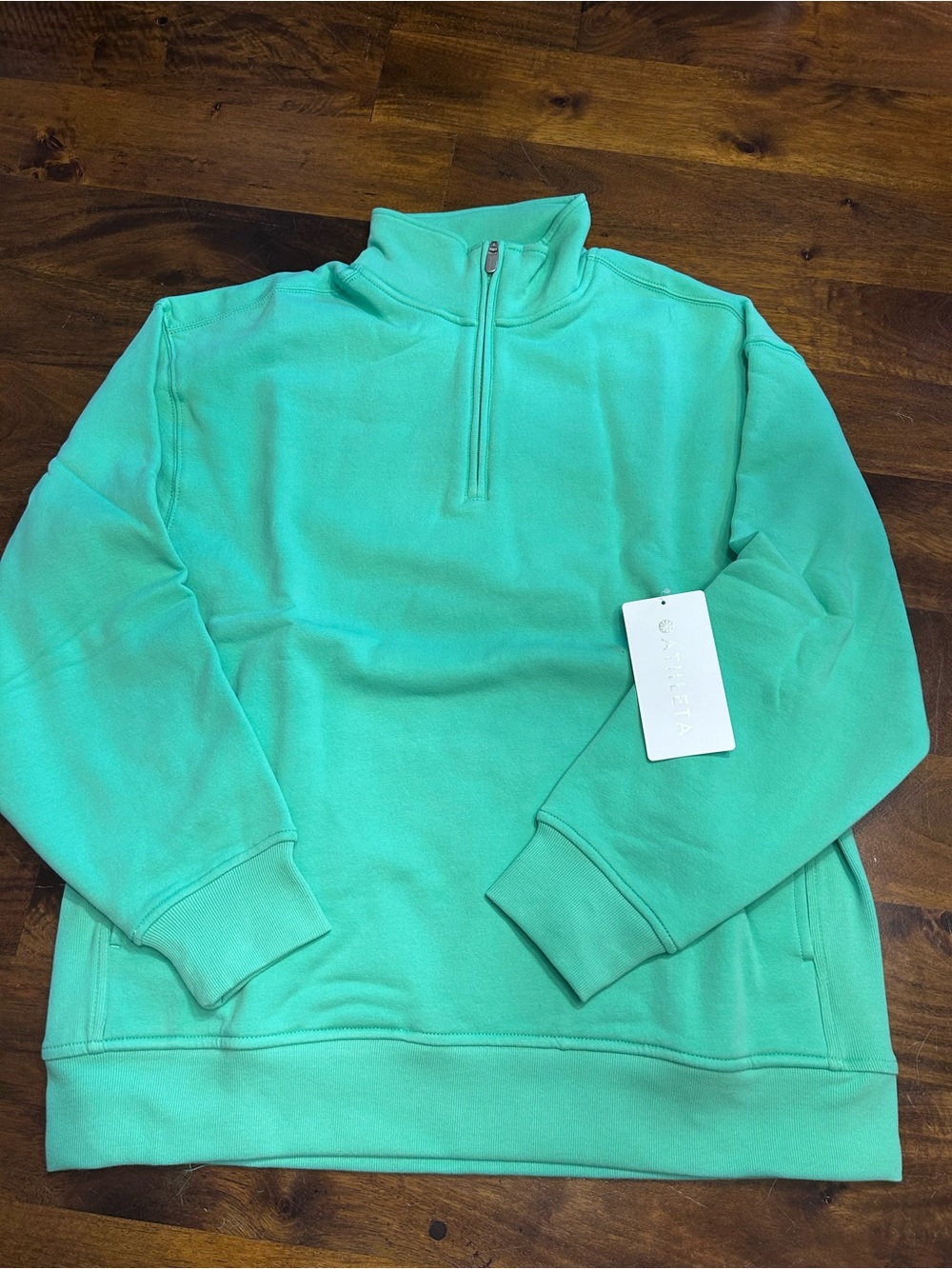 Athleta Women’s Forever Fleece 1/4 Zip Pullover Sweatshirt - Mint Green